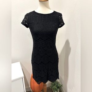Laundry by Sherri Segal full black lace elegant classy dress size 4